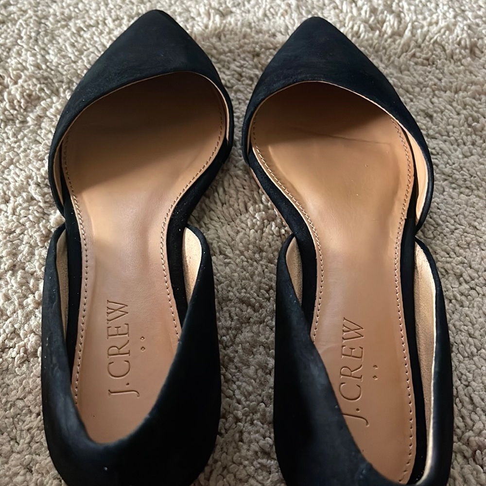 Jcrew black suede flats